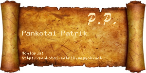 Pankotai Patrik névjegykártya